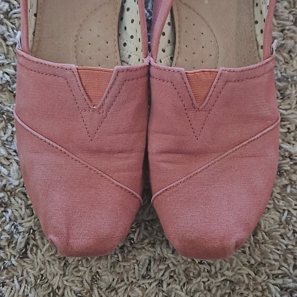 Toms Wmns Picante Red Canvas Classic Alparagata Vegan Loafers Slip-On Flats W8.5 - Picture 9 of 13